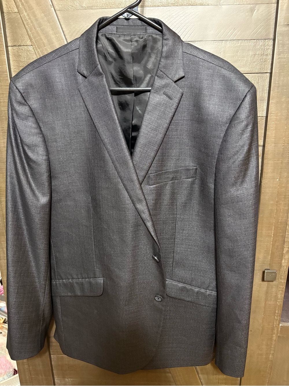 Reaction Kenneth Cole Charcoal Gray Two-Button Suit Jacket